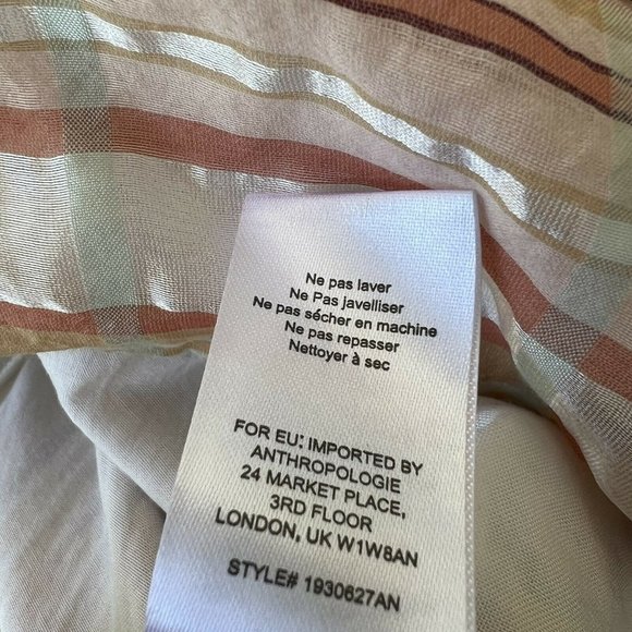 Current Air Anthropologie Polly Plaid Ruffled Shirt Top Blouse Sz Large L Cute - Picture 10 of 10